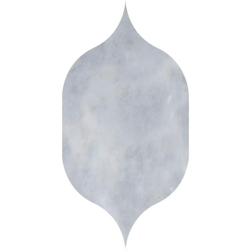 Bardiglio Light Honed Gothic Arabesque Marble Waterjet Mosaics 4 7/8x8 13/16