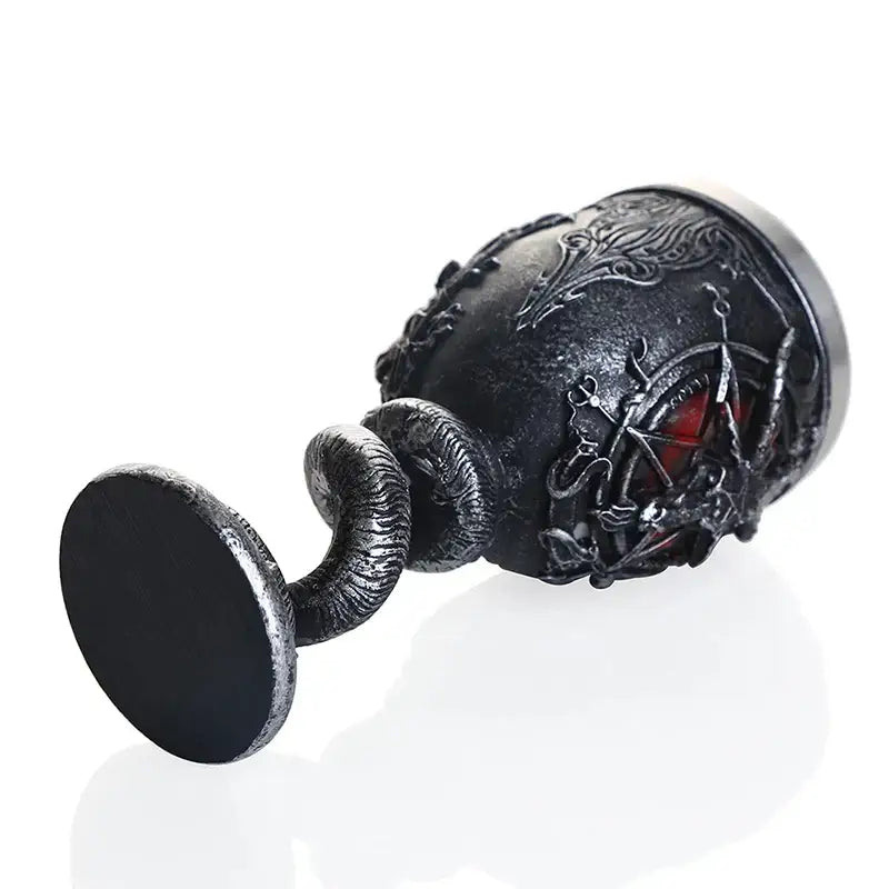 Gothic silver baphomet wine glass stainless steel dining room goblet