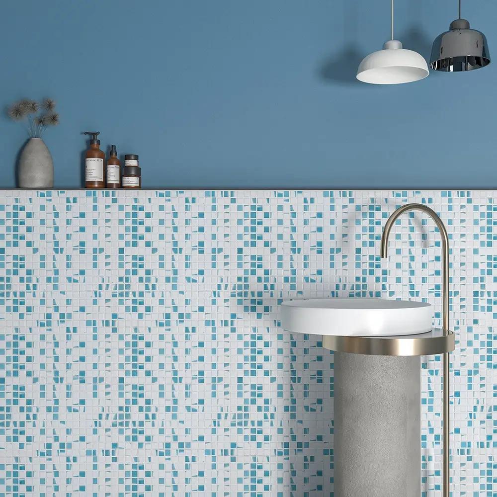 Powder Glossy Ciel Colore Look Ceramic Mosaics 11 1/2x11 1/2