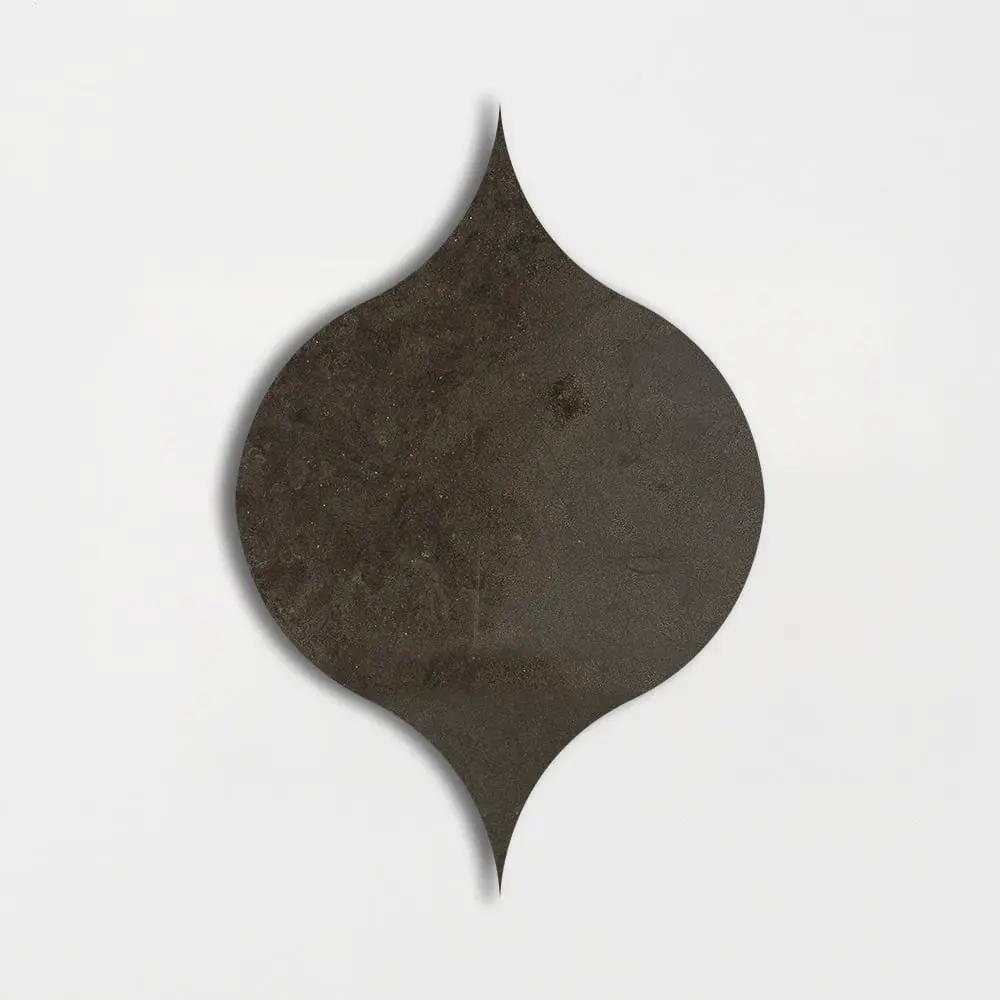 Gray Fousanna Honed Winter Leaf Limestone Waterjet Mosaics 4 7/8x6 13/16