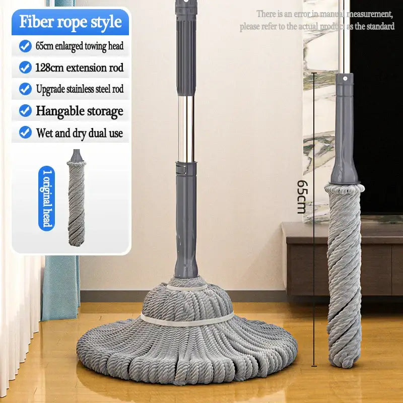 Gray silver easy spin mop with microfiber head for kitchen floors