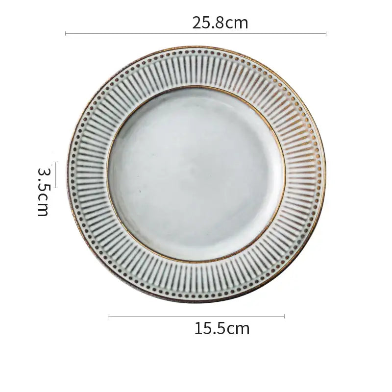 Gray & white striped ceramic wedding tableware set – dining room