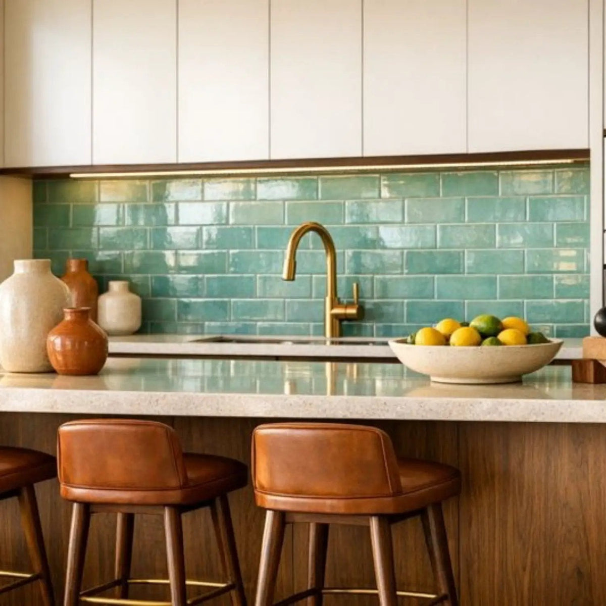 Grecianisle Satin Subway Glass Tiles 3x9