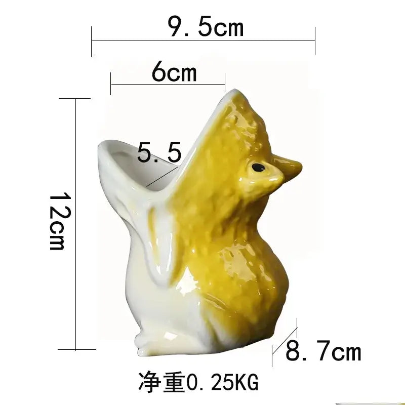 Green and yellow ceramic cute frog succulent flower pot garden decor