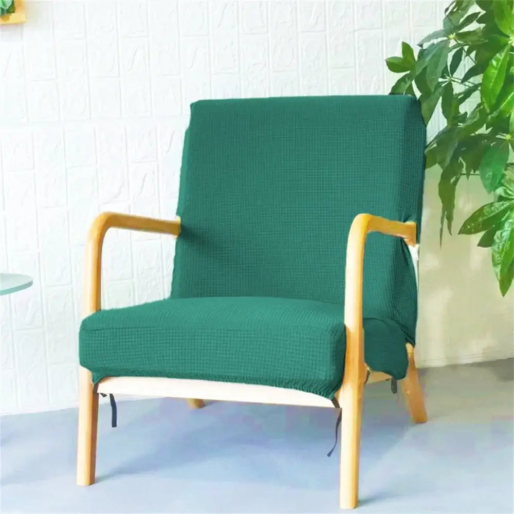 Green textured jacquard elastic seat covers dining room chair slipcover