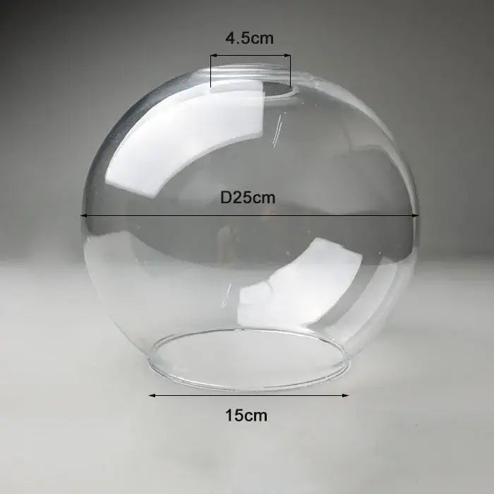 Hand blown clear glass globe lampshade for living room lighting