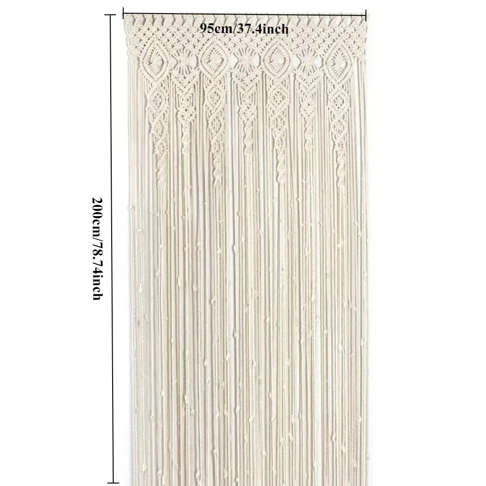 DecorBites™ Hand-woven Macrame Door Curtain Bohemia Wall Hanging Tapestry For Home Window Doorway Bedroom Living Room Wedding Backdrop Decor