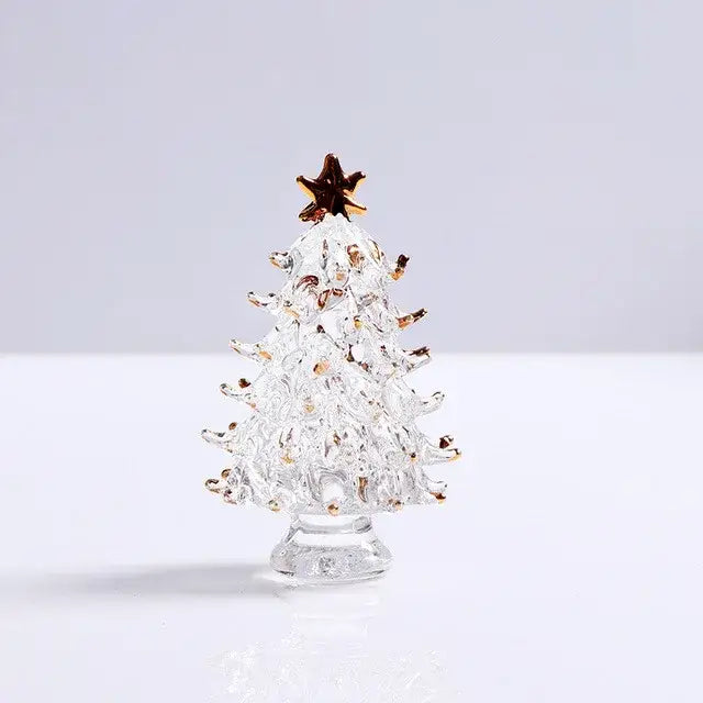 Handmade crystal christmas tree mini figurine living room decor
