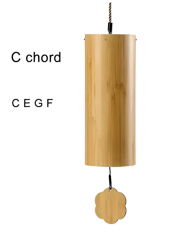 Handmade natural tan bamboo chord wind chimes garden decor