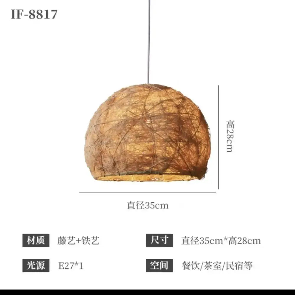 Handmade rattan bamboo pendant lamp for living room lighting