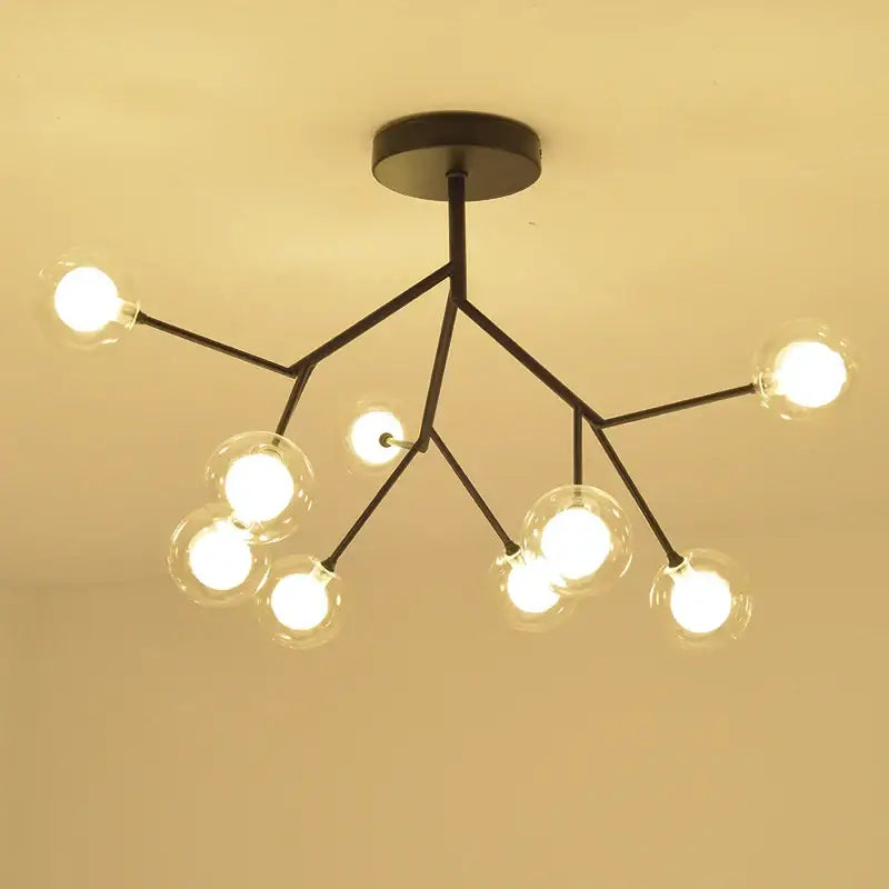 Heracleum firefly gold glass ball chandelier dining room light