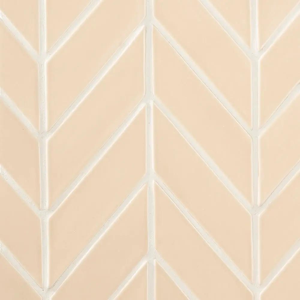 Caramel Glossy Chevron Ceramic Tiles 2x6