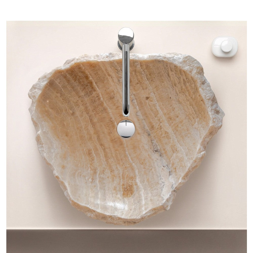 Honey Onyx Translucent Natural Stone Vessel Sink (W)19" (L)19" (H)5"