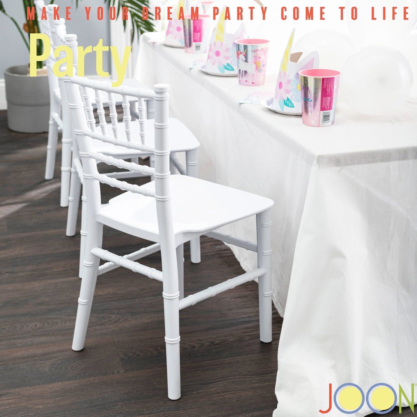 JOON 2 Pack Kids Tiffany Chiavari Chairs, 25x13x14.5 Inches