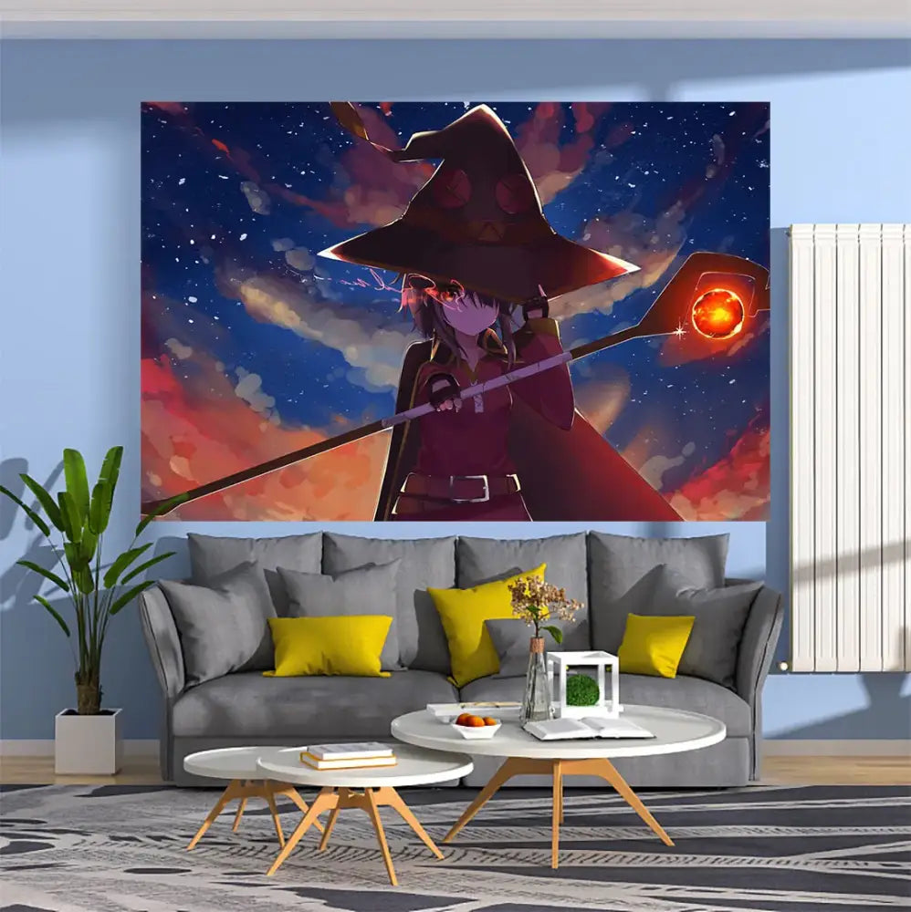 Industrial anime tapestry wall hanging bedroom sewing machine art