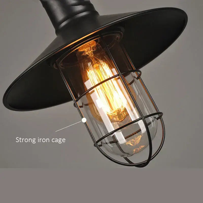 Industrial black bird cage pendant light dining room chandelier