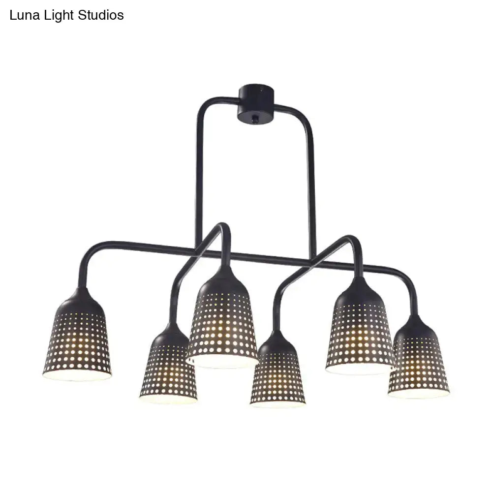 Industrial black metal 5 light pendant light dining room e26 bulb base