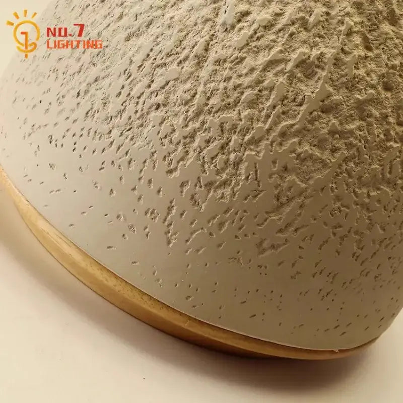Industrial cream ceramic table lamp – bedroom concrete led table