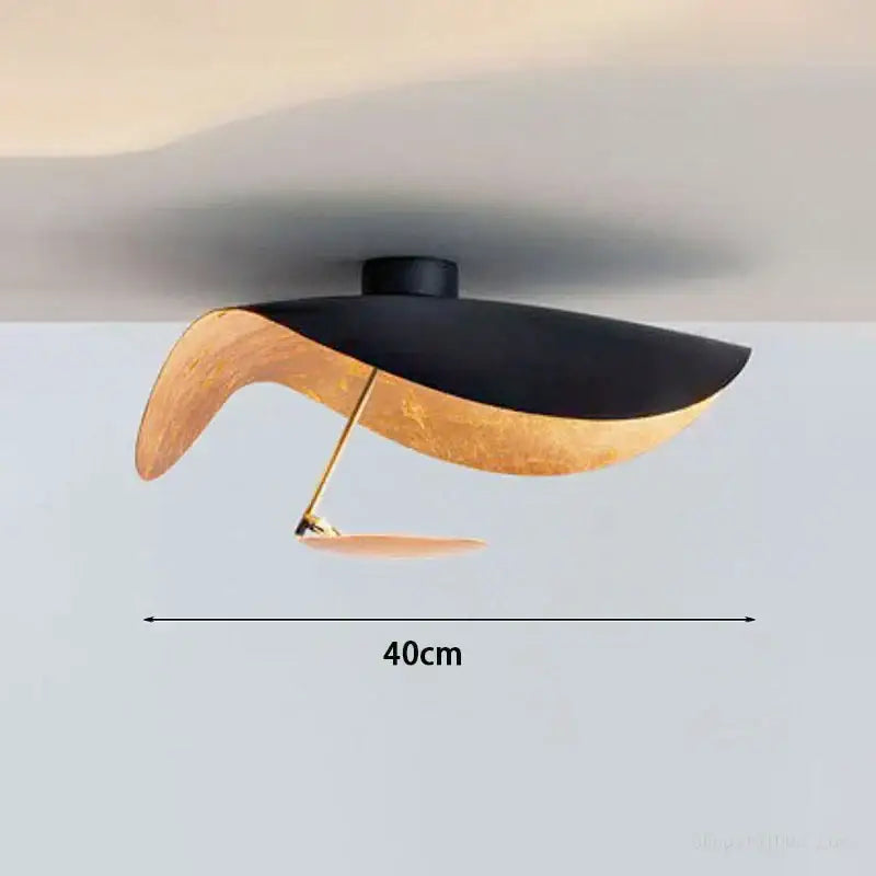 Industrial retro gold & black flying saucer hat ceiling lamp bedroom