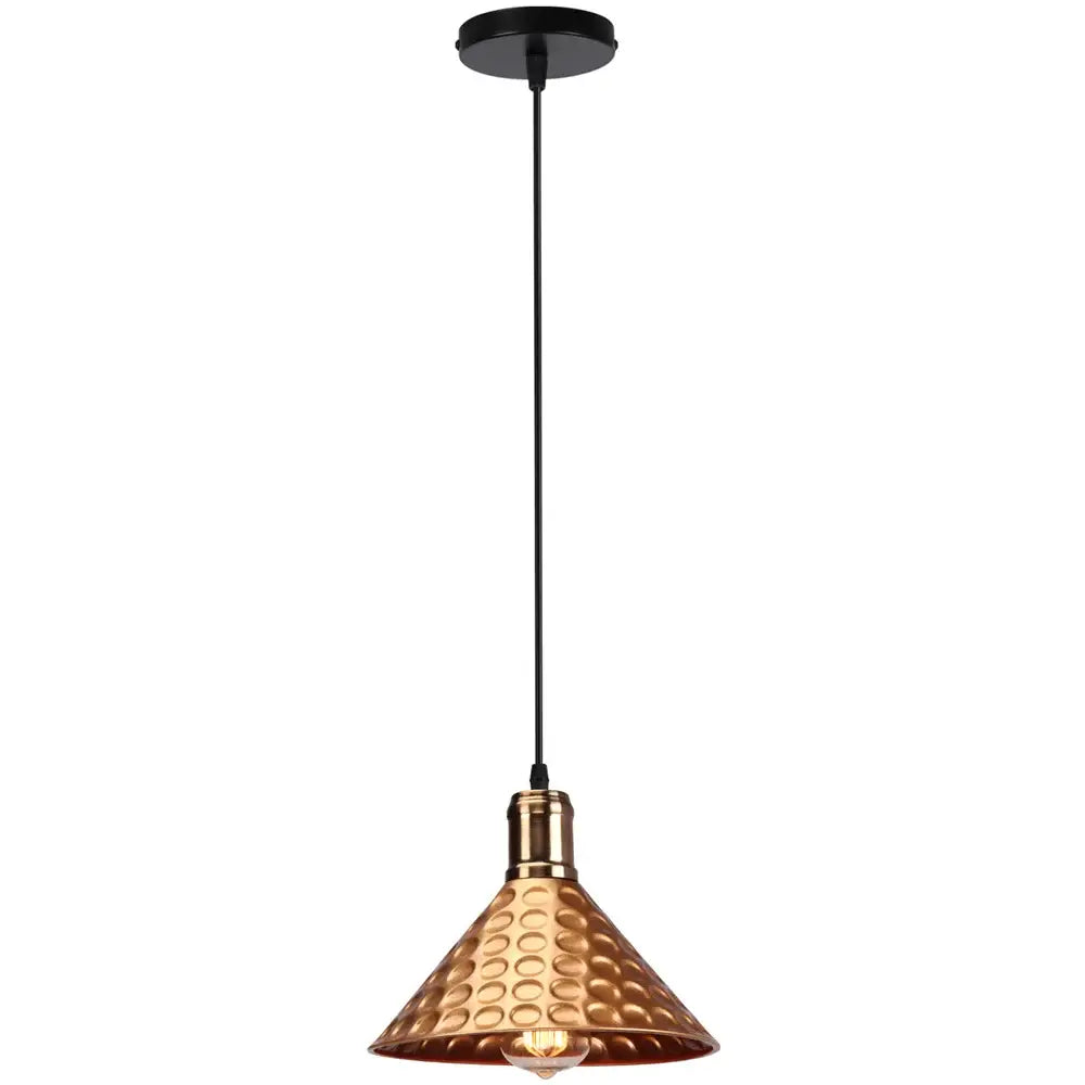 Industrial retro pendant lamp hammered copper – dining room light