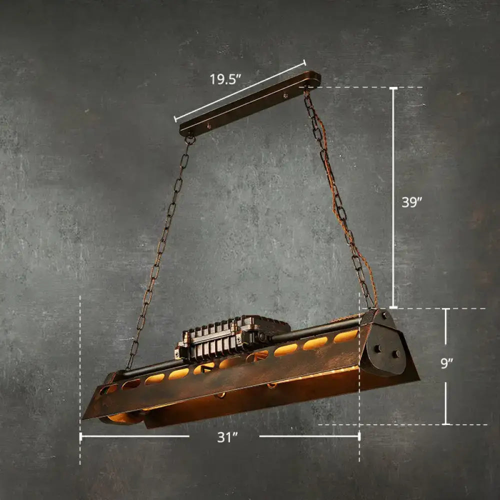 Industrial rustic metal shade prism island pendant dining room light