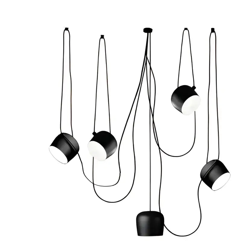 Industrial spider pendant lamp – living room matte black light