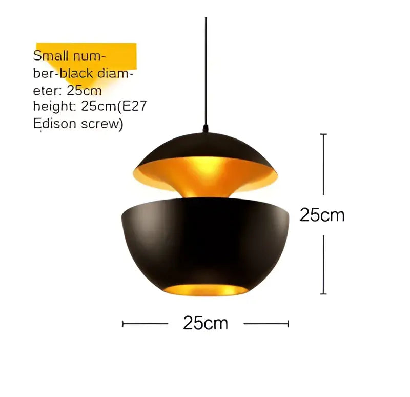 Industrial style led pendant light matte black kitchen split dome