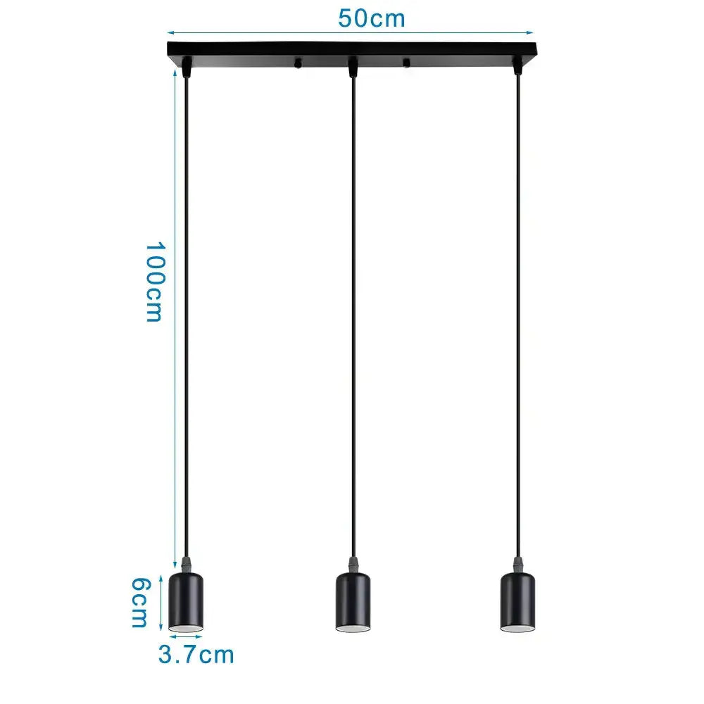 Industrial wood pendant light black & white dining room fixture