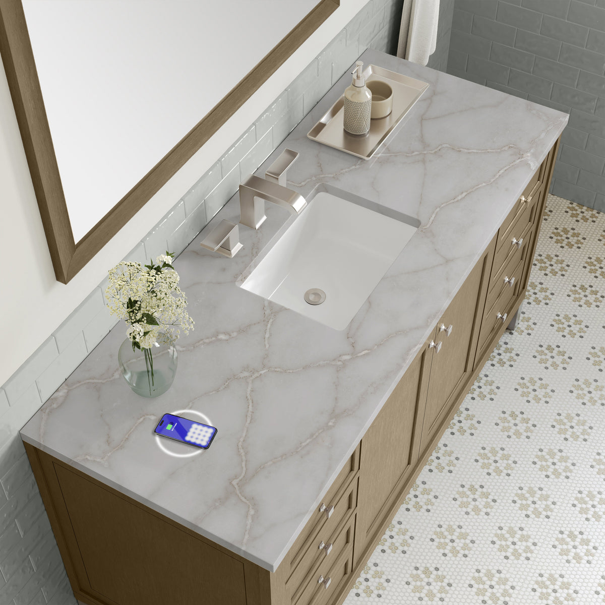 James Martin Chicago 60" Single Bathroom Vanity, Walnut Whisper