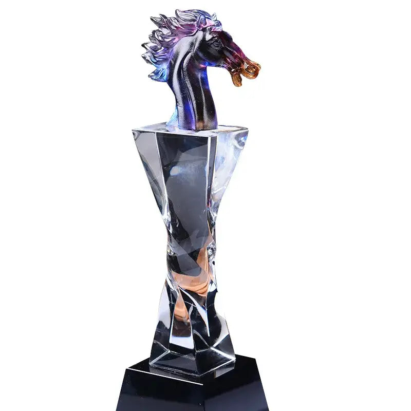 Iridescent crystal horse trophy living room decor figurine
