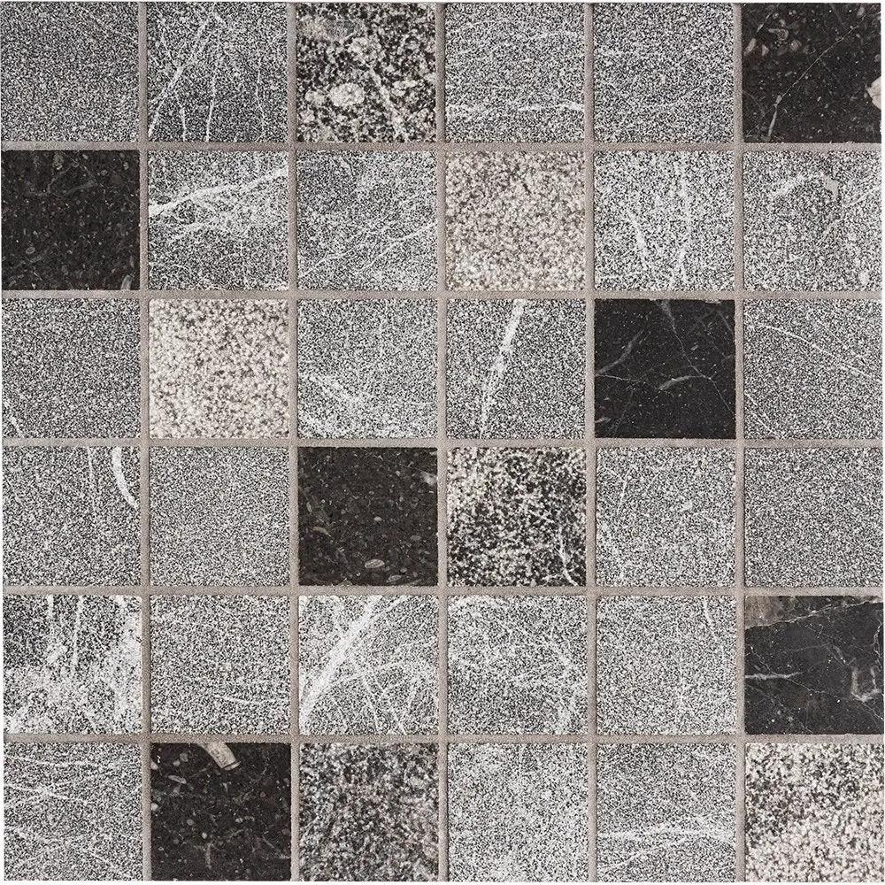 Noir Elegance Textured 2x2 Marble Mosaics 12x12