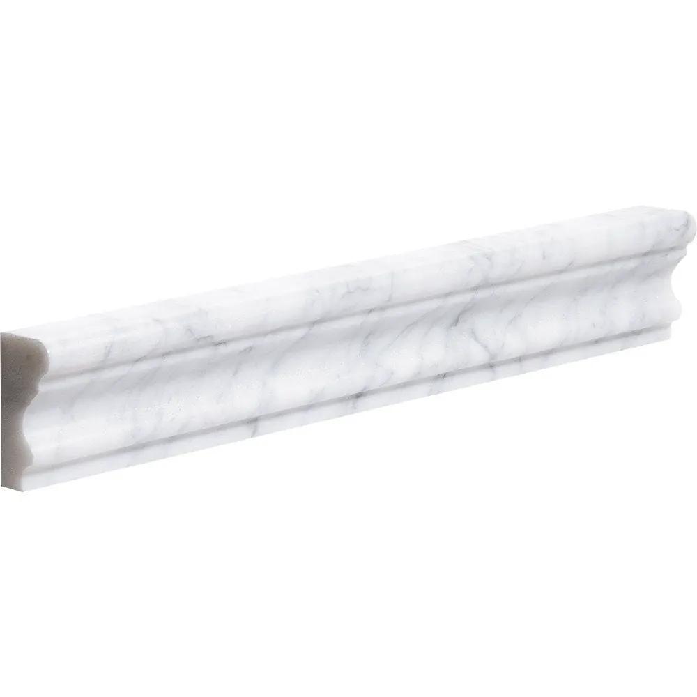 White Carrara Honed Andorra Marble Moldings 2x12