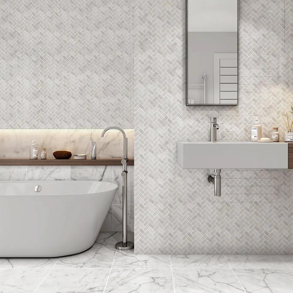 Italian Carrara Honed Marble Tiles 18x18
