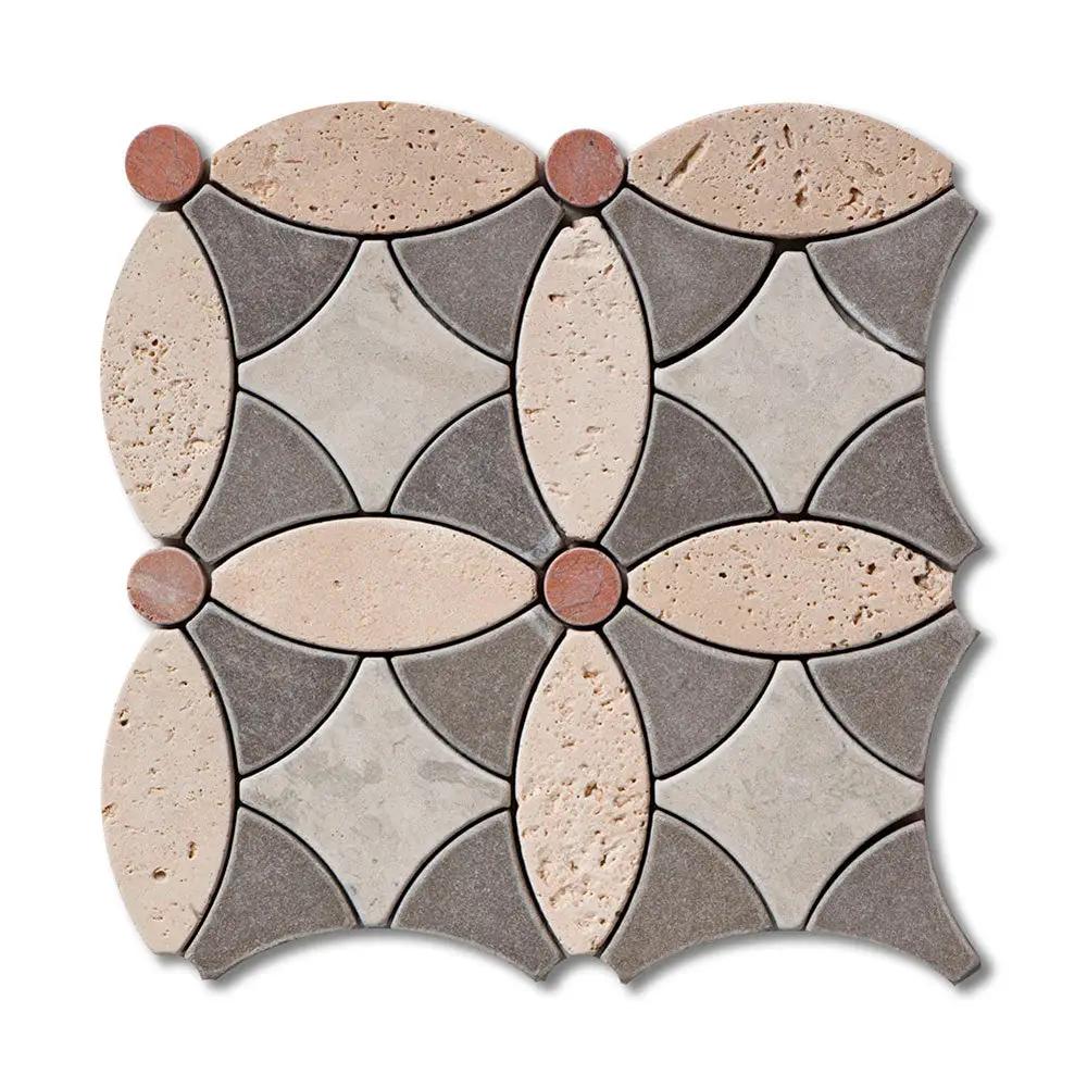 Ivory Tumbled Aspendos Marble Mosaics 8x8