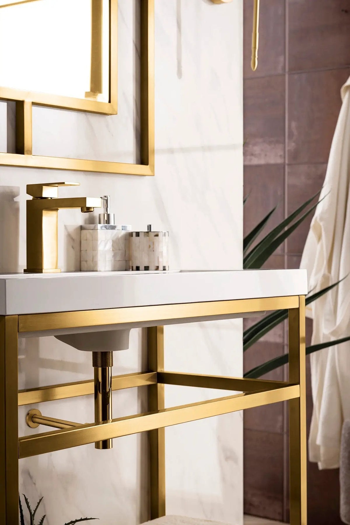 James Martin Boston 31.5" Single Console Vanity, Radiant Gold
