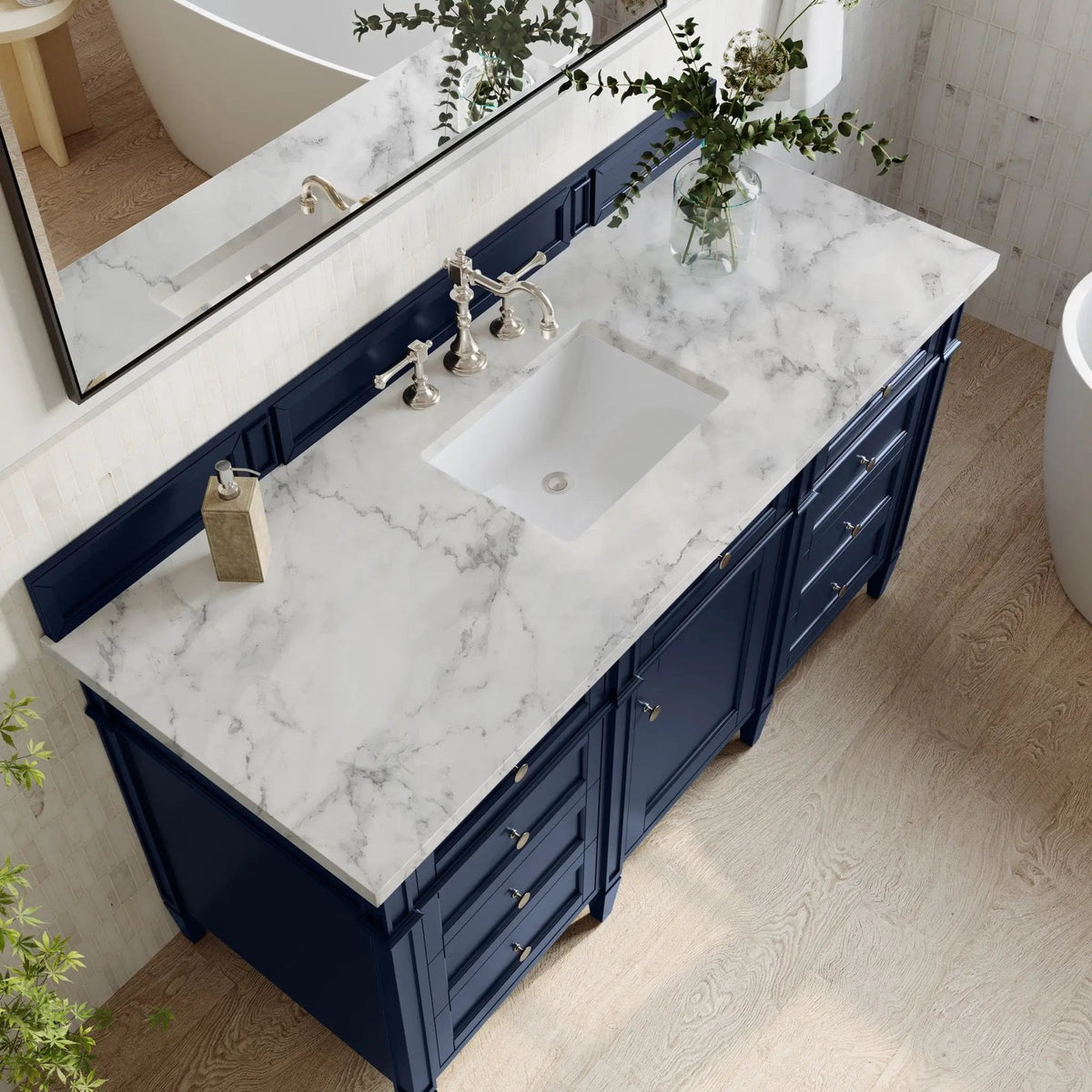James Martin Brittany 60" Single Bathroom Vanity, Victory Blue
