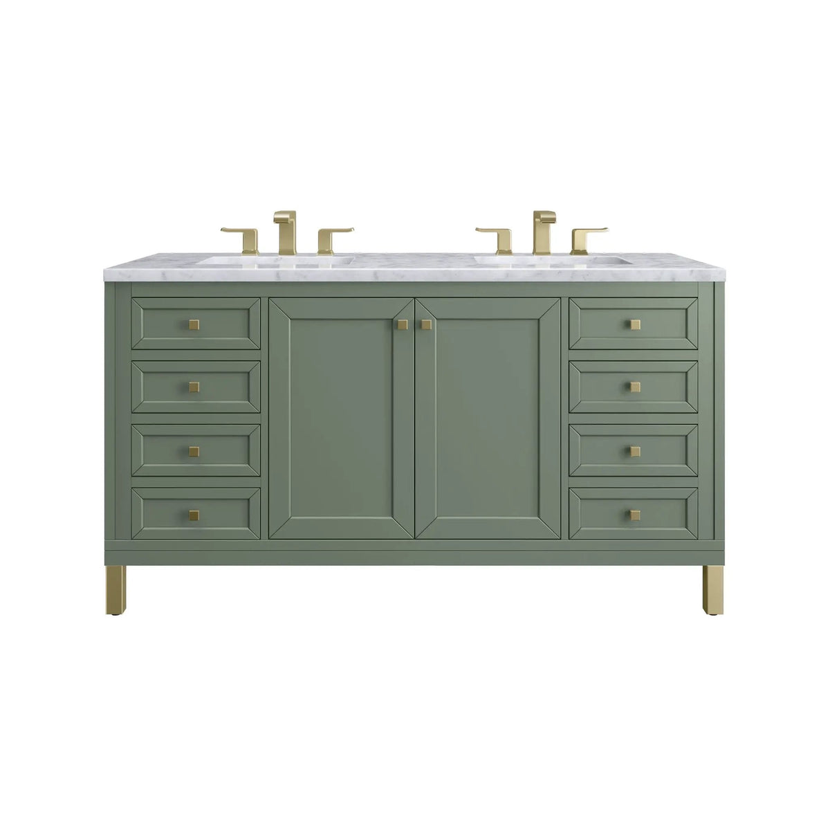 James Martin Chicago 60" Double Bathroom Vanity, Smokey Celadon
