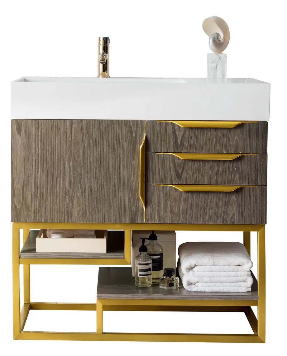 James Martin Columbia 36" Single Bathroom Vanity, Ash Gray