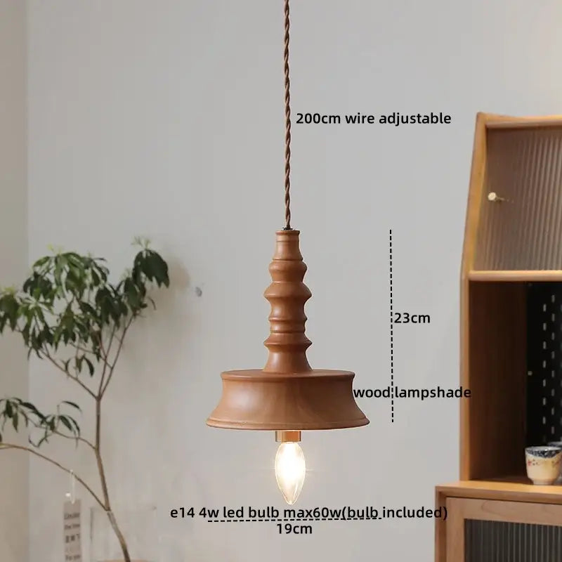 Japanese style terracotta ceramic pendant light for dining room