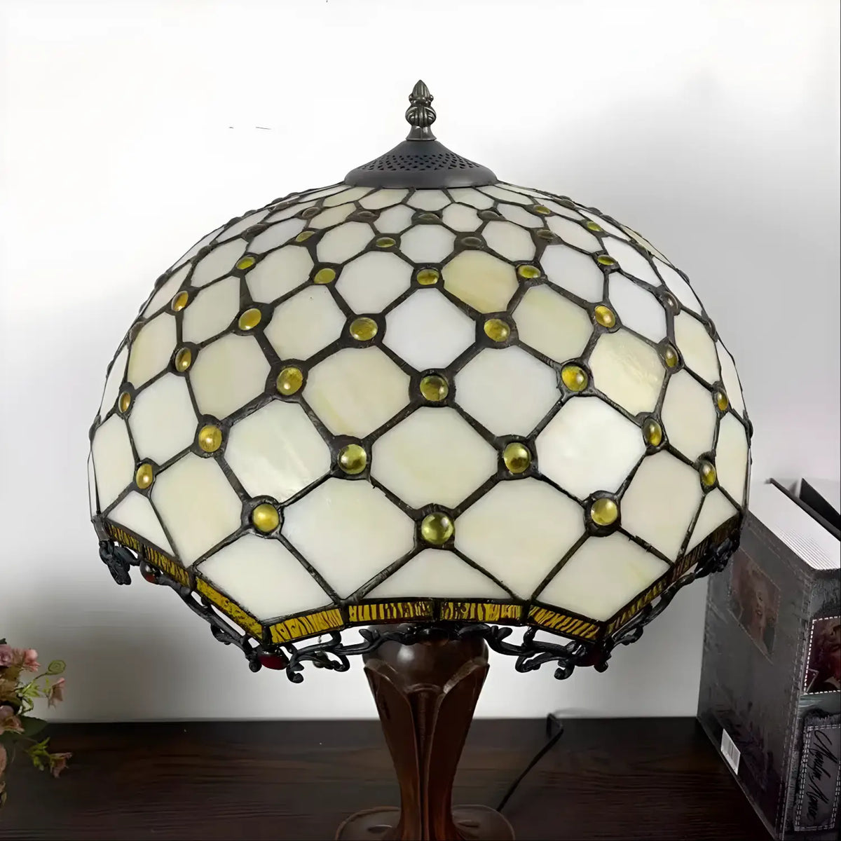Jewel Design Small Tiffany-Inspired Lamp