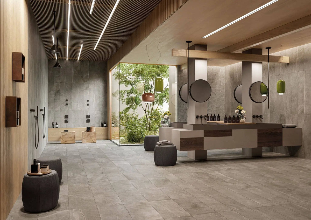 Journey Modern Grey Anti-Slip Grip Stone Look Porcelain Tiles 12x24