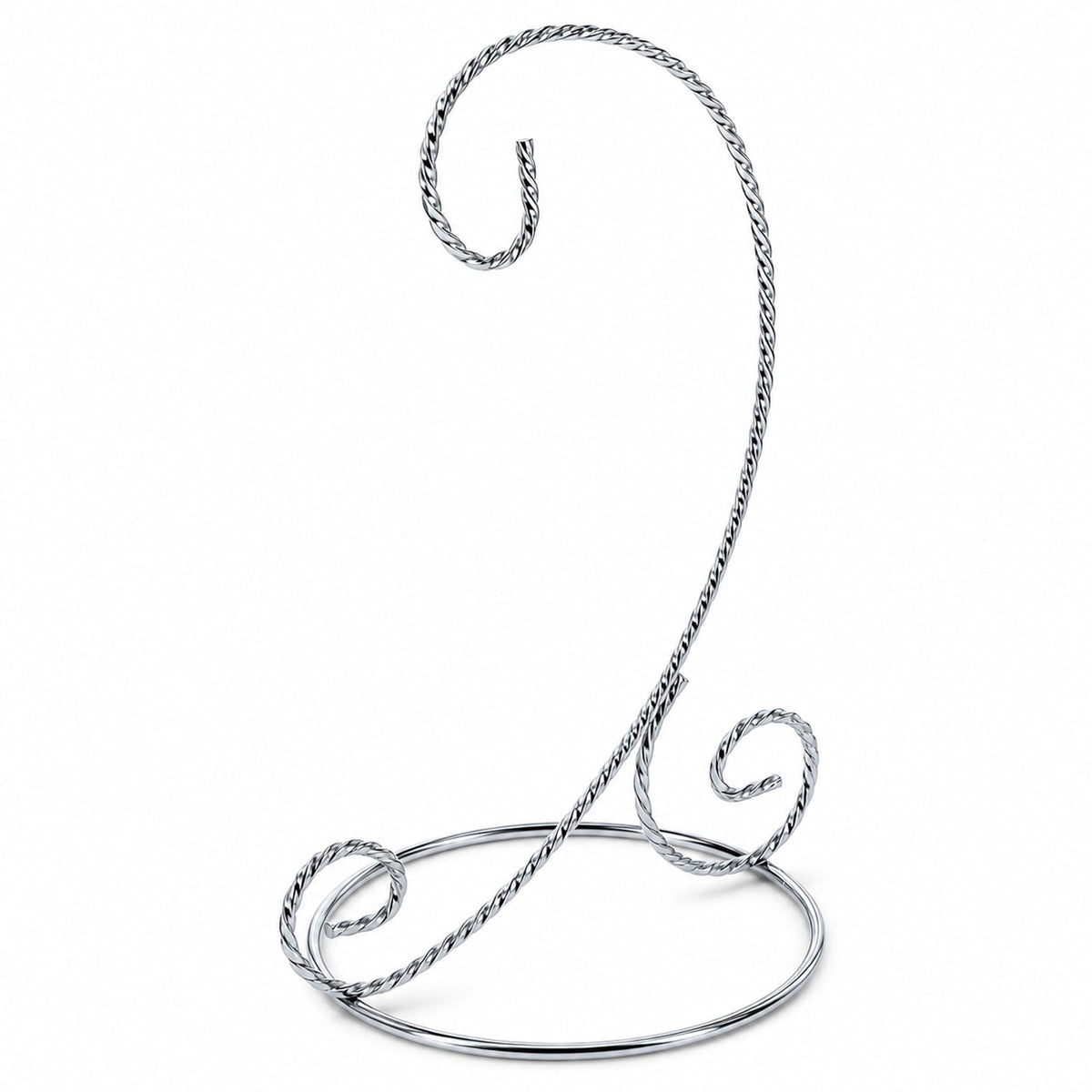 Twisted Wire Silver Metal Ornament Stand Display 7.2 Inches (Taiwan)