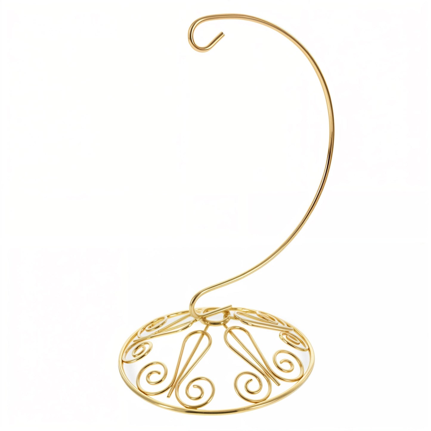 Curved Gold Wire Swirl Base Ornament Stand Display 7 Inches (Taiwan)