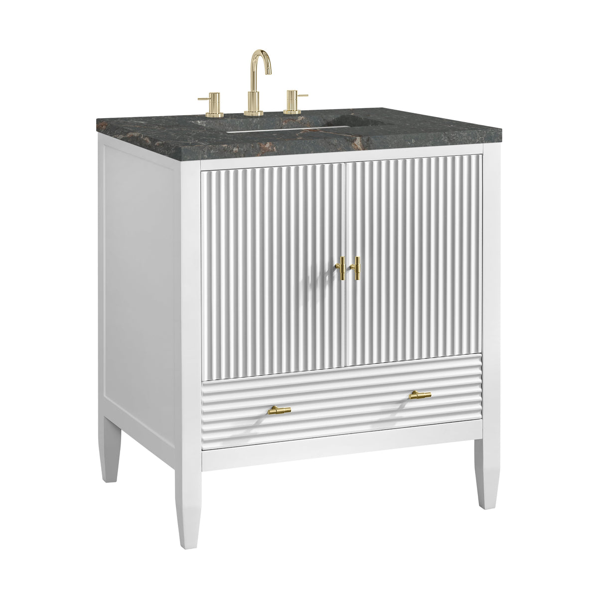 James Martin Myrrin 30" Single Bathroom Vanity, Bright White