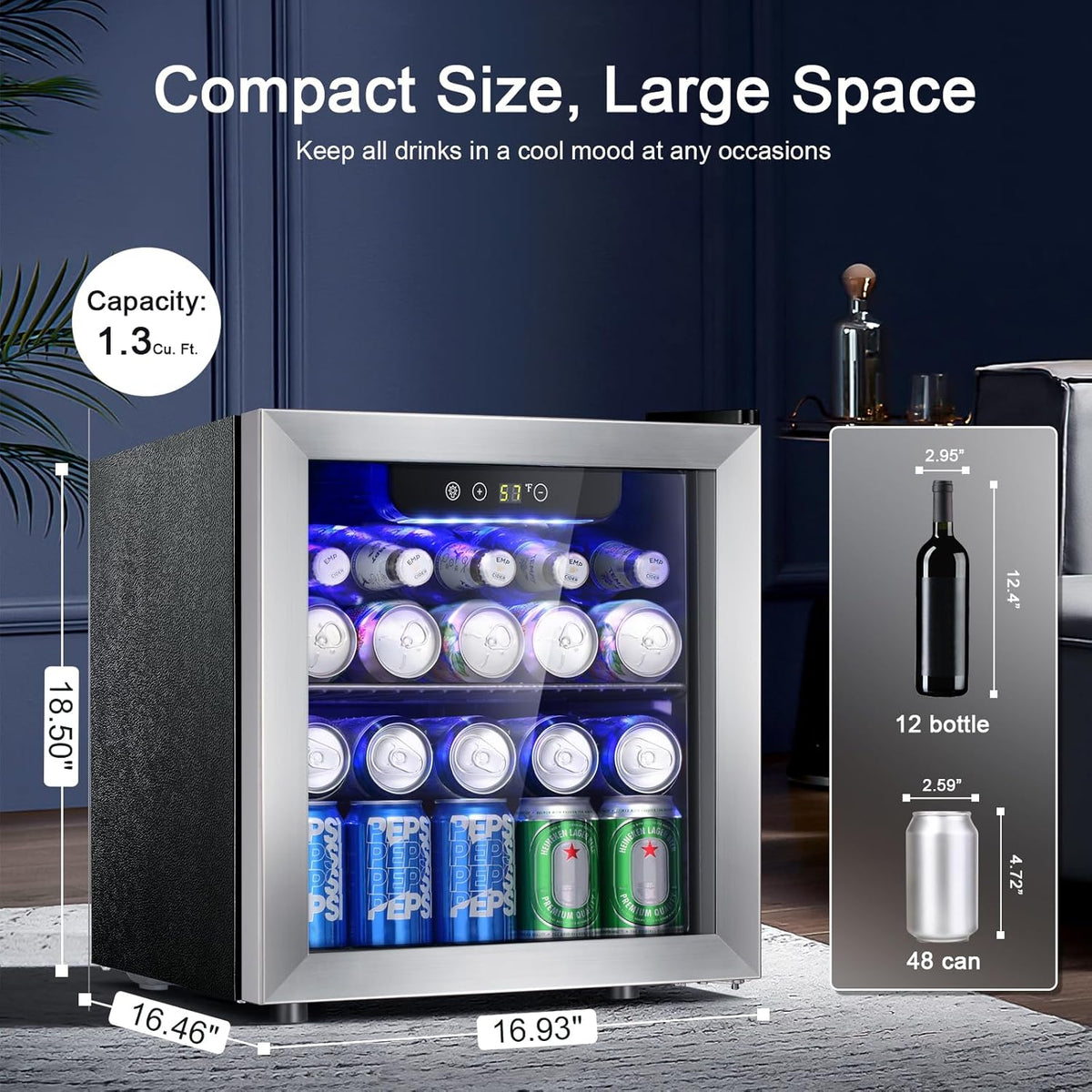 Kismile 48 Can Beverage Refrigerator 58036RWC0