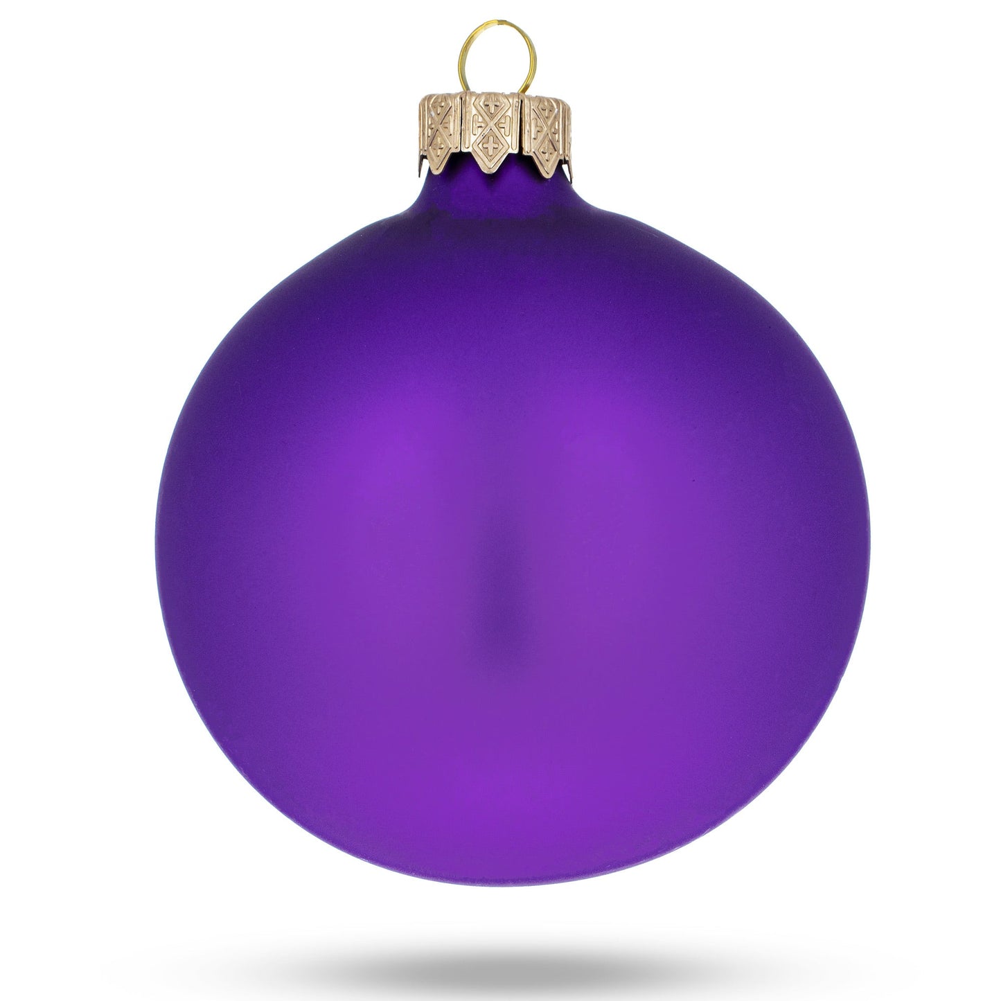 Set of 4 Matte Purple Glass Ball Christmas Ornaments 4 Inches