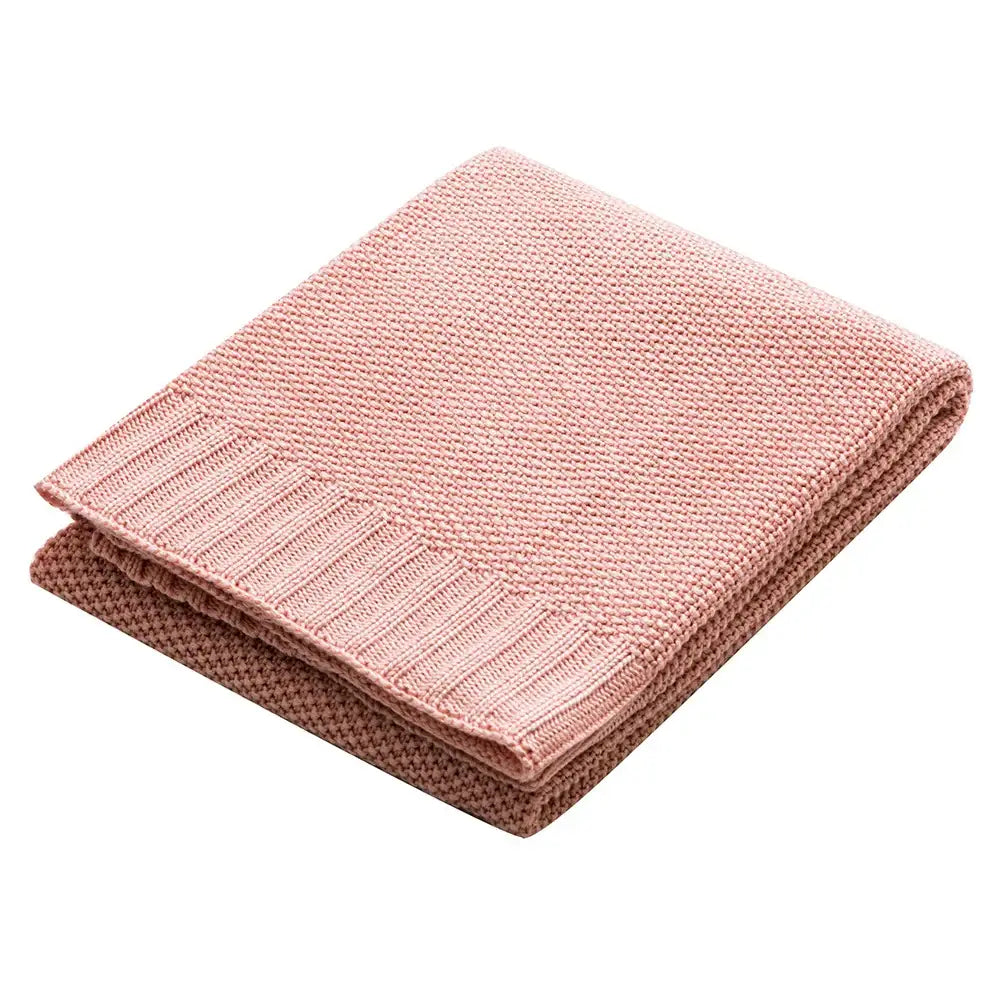Knitted light blue bamboo baby blankets nursery breathable quilt