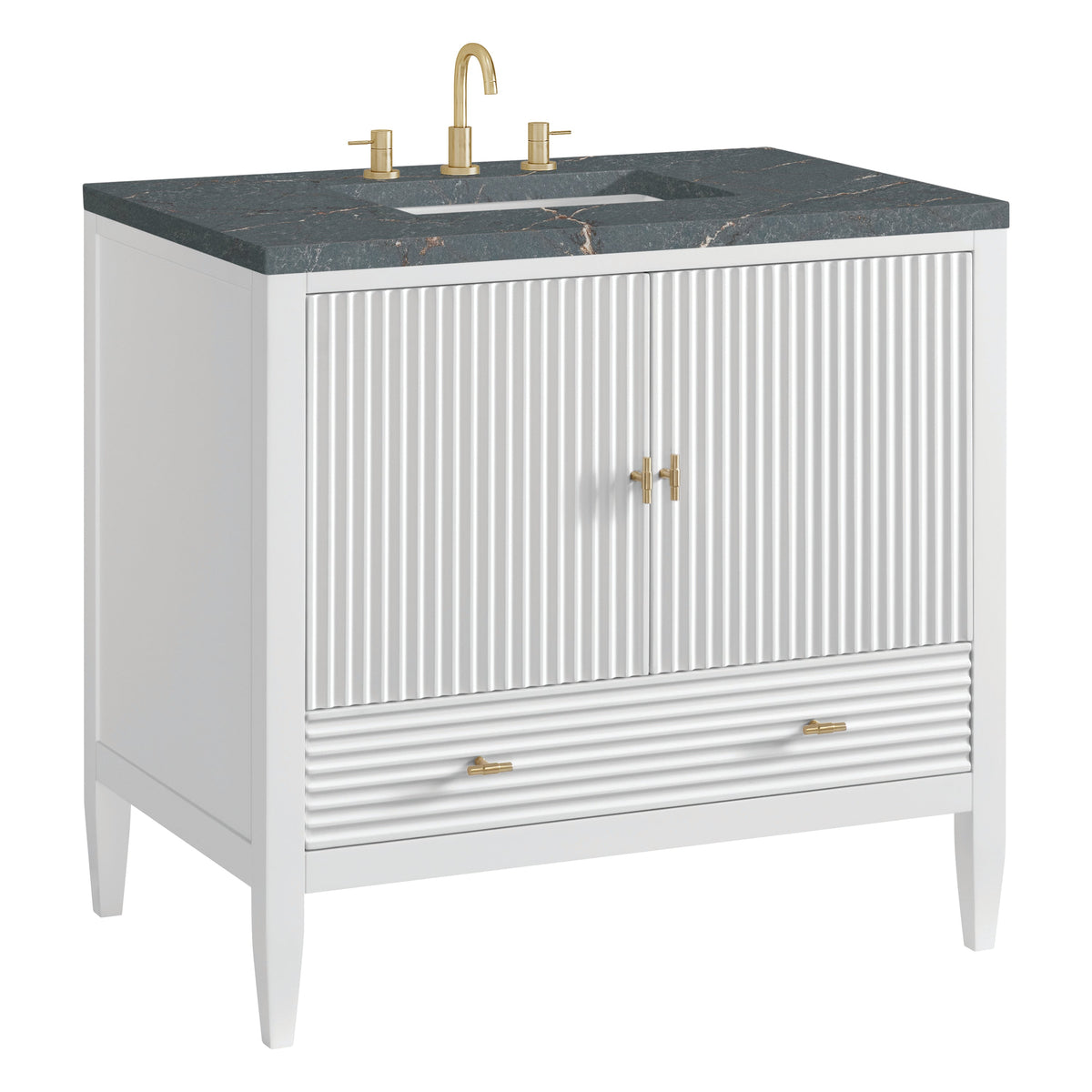 James Martin Myrrin 36" Single Bathroom Vanity, Bright White