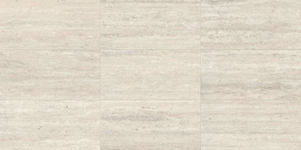 Trail Vein Cut Pearl Bullnose Travertine Look Porcelain Moldings 3x24