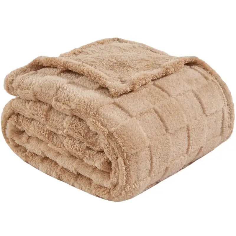 Lavender quilted plush cozy fluffy blanket living room throw